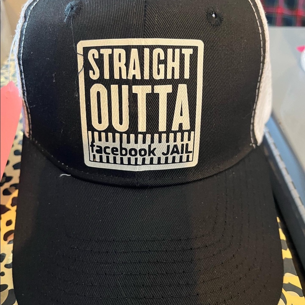 Black and White Trucker hat adjustable